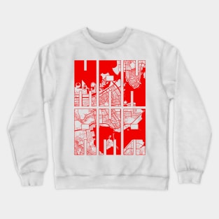 Manama, Bahrain City Map Typography - Oriental Crewneck Sweatshirt